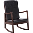 Bowery Hill Faux Leather Rocking Chair in Dark Brown and Espresso