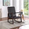 Bowery Hill Faux Leather Rocking Chair in Dark Brown and Espresso