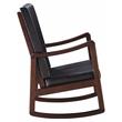 Bowery Hill Faux Leather Rocking Chair in Dark Brown and Espresso