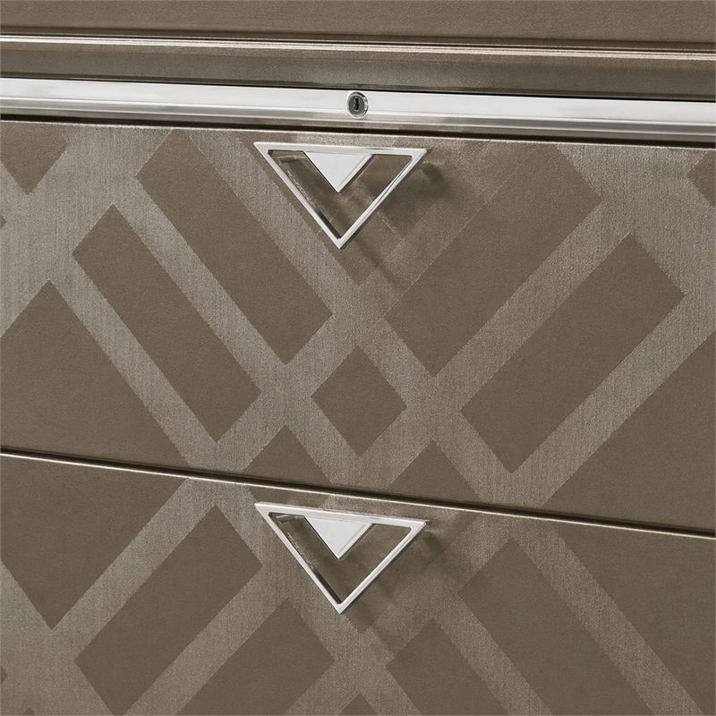 Bowery Hill 5-Drawer Wood Bedroom Chest with Acrylic Legs in Dark Champagne