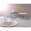 Bowery Hill Metal Accent Table with Geometric Base in Gray Finish