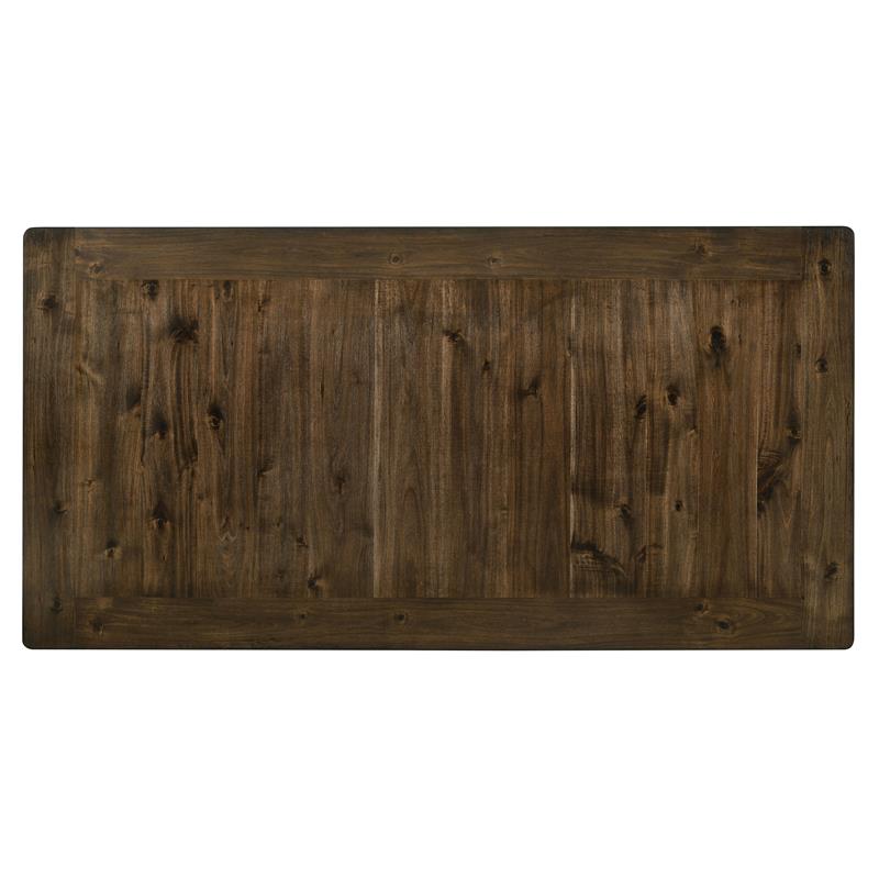 Bowery Hill Wooden Counter Height Table with Storage in Oak and Antique White