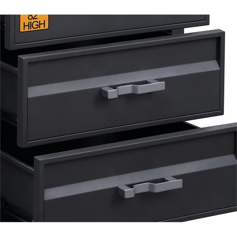 Bowery Hill Gunmetal 3-Drawer Industrial Metal Chest
