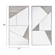 Bowery Hill Wall Accent Mirrors Set with Metal Frame and Wooden Inlay