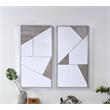 Bowery Hill Wall Accent Mirrors Set with Metal Frame and Wooden Inlay