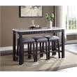 Bowery Hill Counter Height Table Set with Marble Top in Espresso