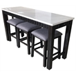 Bowery Hill Counter Height Table Set with Marble Top in Espresso