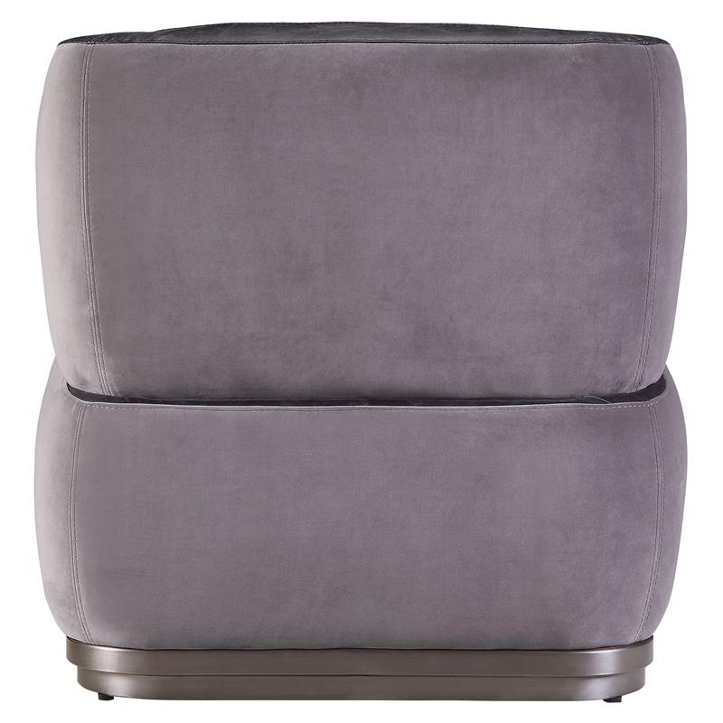 Bowery Hill Decapree Leather Accent Chair in Antique Slate and Grey