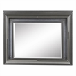Bowery Hill Rectangular Mirror with LED and Wooden Frame in Metallic Gray