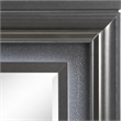Bowery Hill Rectangular Mirror with LED and Wooden Frame in Metallic Gray