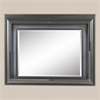 Bowery Hill Rectangular Mirror with LED and Wooden Frame in Metallic Gray