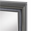 Bowery Hill Rectangular Mirror with LED and Wooden Frame in Metallic Gray