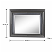 Bowery Hill Rectangular Mirror with LED and Wooden Frame in Metallic Gray