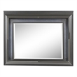 Bowery Hill Rectangular Mirror with LED and Wooden Frame in Metallic Gray