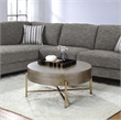 Bowery Hill Round Coffee Table with 1 Drawer and Champagne Metal Base