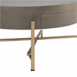 Bowery Hill Round Coffee Table with 1 Drawer and Champagne Metal Base