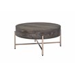 Bowery Hill Round Coffee Table with 1 Drawer and Champagne Metal Base