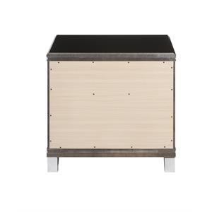 Bowery Hill 2-Drawer Wood Nightstand in Dark Champagne with Embossed Fronts