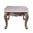 Bowery Hill Rectangular Coffee Table with Marble Top and Wooden Frame