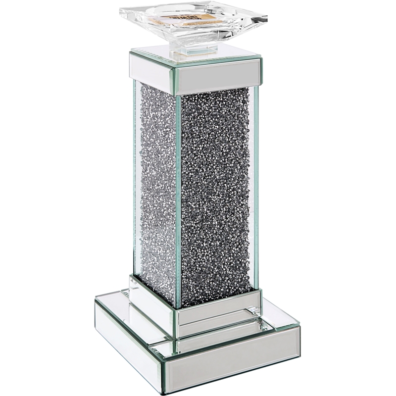 Bowery Hill Rekha Accent Candleholder with Mirrored Frame Beveled Edge