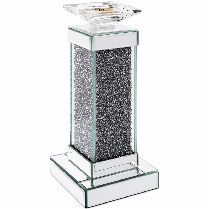 Bowery Hill Rekha Accent Candleholder with Mirrored Frame Beveled Edge
