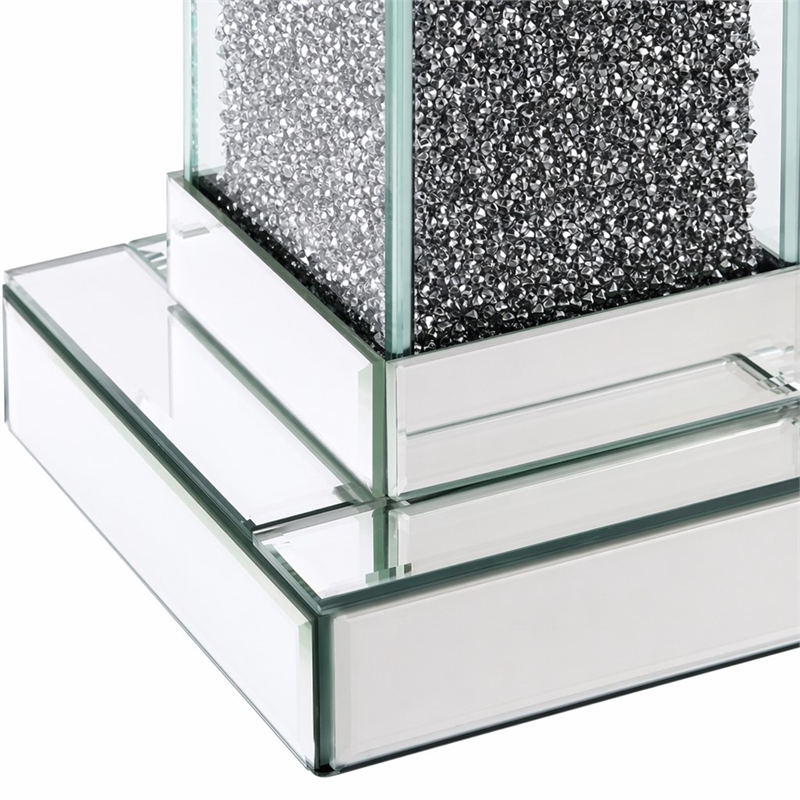 Bowery Hill Rekha Accent Candleholder with Mirrored Frame Beveled Edge