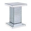 Bowery Hill End Table with Mirrored Base and Faux Crystal Inlay