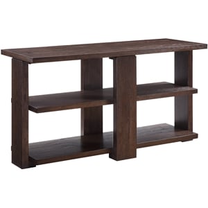 Bowery Hill 2-Shelf Wooden Console Table in Cherry Finish