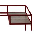 Bowery Hill Glass Rectangle Top Writing Desk with Shelf in Red