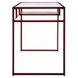 Bowery Hill Glass Rectangle Top Writing Desk with Shelf in Red