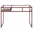 Bowery Hill Glass Rectangle Top Writing Desk with Shelf in Red