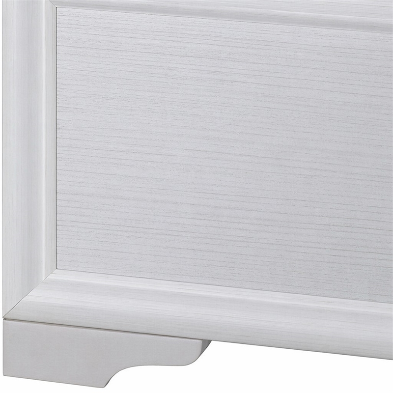 Bowery Hill Wooden Twin Panel Bed with Acrylic Headboard in White