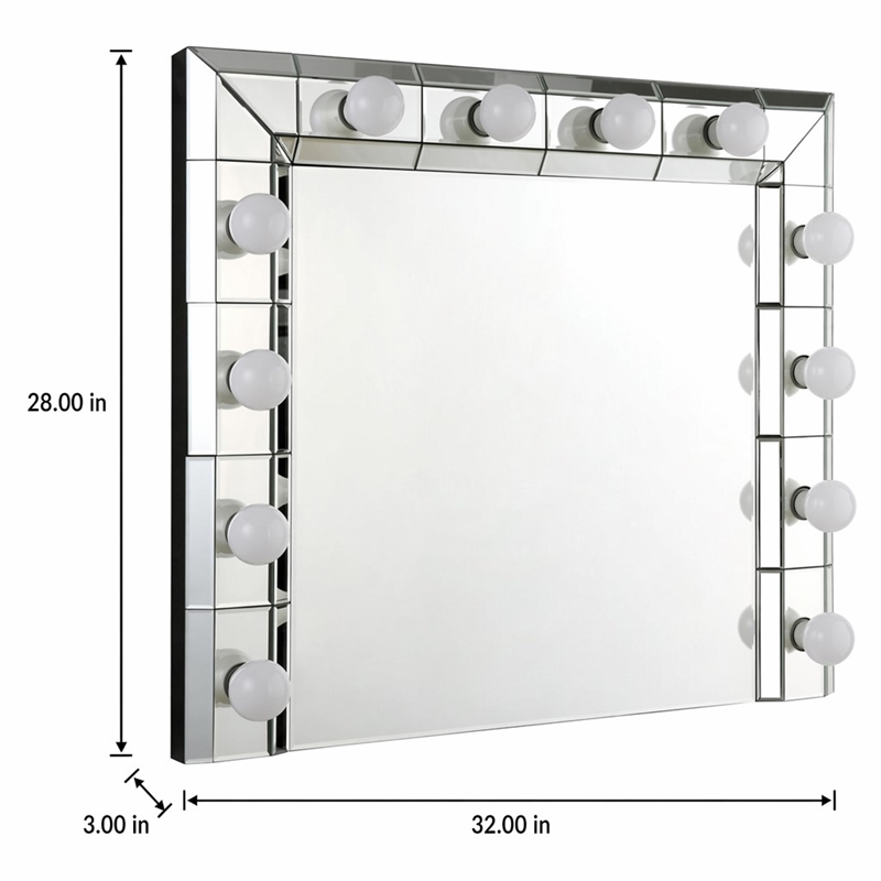 Bowery Hill Horizontal Rectangular Glass Wall Mirror in Mirrored Finish