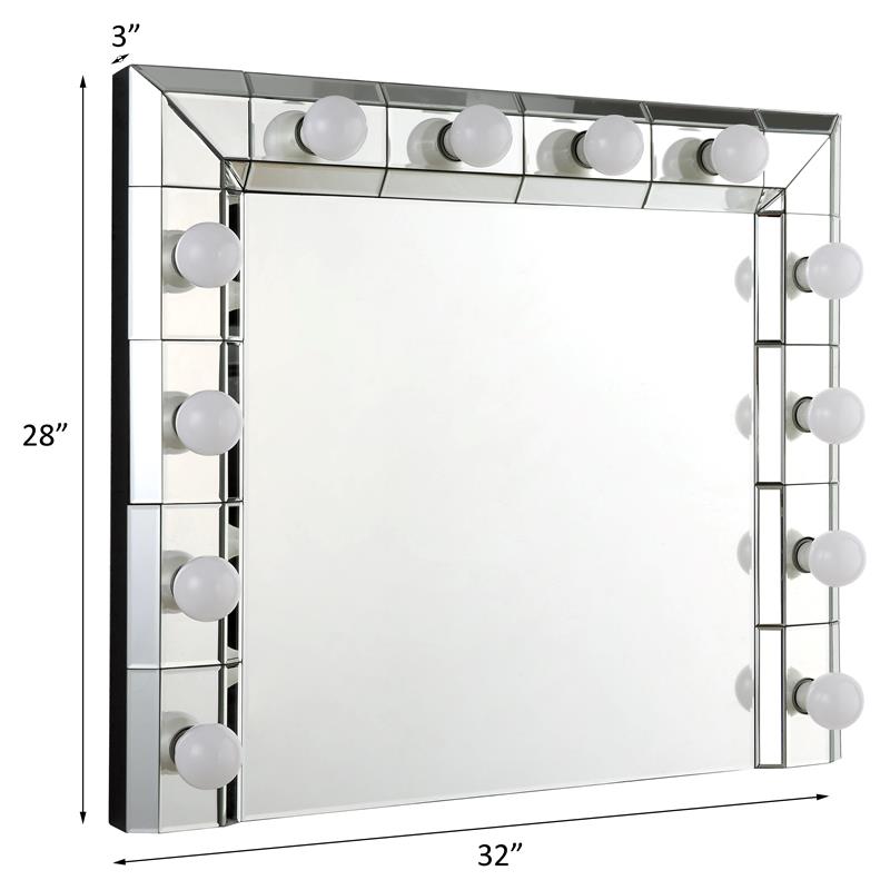 Bowery Hill Horizontal Rectangular Glass Wall Mirror in Mirrored Finish