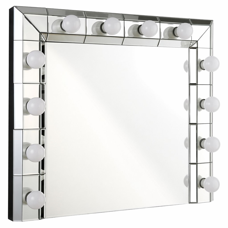 Bowery Hill Horizontal Rectangular Glass Wall Mirror in Mirrored Finish