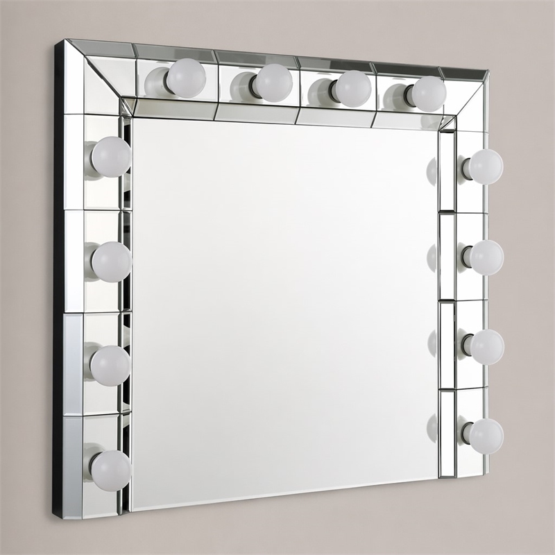 Bowery Hill Horizontal Rectangular Glass Wall Mirror in Mirrored Finish