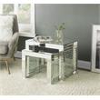 Bowery Hill Glass Top Accent Table with Mirrored Crystal Base