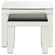 Bowery Hill Glass Top Accent Table with Mirrored Crystal Base