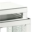 Bowery Hill Glass Top Accent Table with Mirrored Crystal Base
