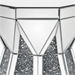 Bowery Hill Glass Top End Table with Mirrored Faux Diamond Base