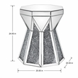 Bowery Hill Glass Top End Table with Mirrored Faux Diamond Base