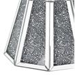 Bowery Hill Glass Top End Table with Mirrored Faux Diamond Base