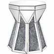 Bowery Hill Glass Top End Table with Mirrored Faux Diamond Base