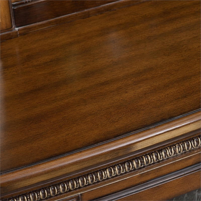 Bowery Hill Entertainment Center in Honey Oak Wood and Poly-Resin