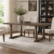 Bowery Hill Rectangular Dining Table with Trestle Base in Weathered Oak