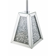 Bowery Hill Round Glass Side Table with Mirrored Pedestal Base