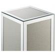Bowery Hill Square Glass Accent Table with Mirrored Faux Diamond Frame