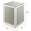 Bowery Hill Square Glass Accent Table with Mirrored Faux Diamond Frame