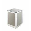 Bowery Hill Square Glass Accent Table with Mirrored Faux Diamond Frame