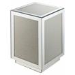 Bowery Hill Square Glass Accent Table with Mirrored Faux Diamond Frame